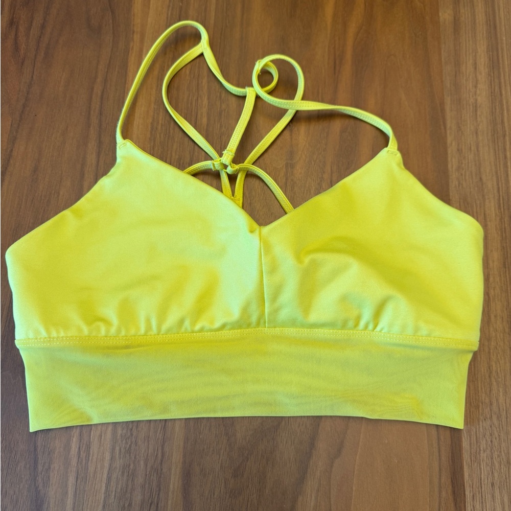 Alo Yoga Yellow Lavish Strappy Sports Bra - Medium